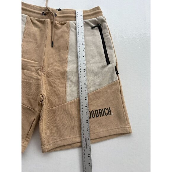 Hoodrich Mens Tan & Beige Color Block Shorts With Drawstring Waist & Zippered Po - Picture 8 of 9